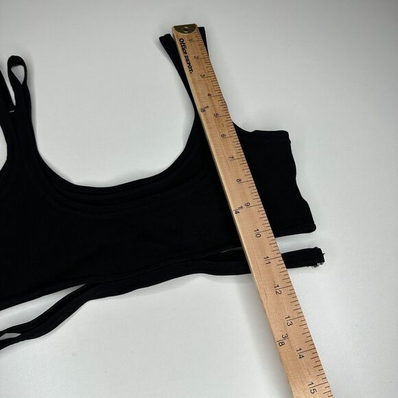 Dion Lee Sexy Black Strappy Crop Tank Top Double Adjustable Strap Cutouts XS - Picture 8 of 13